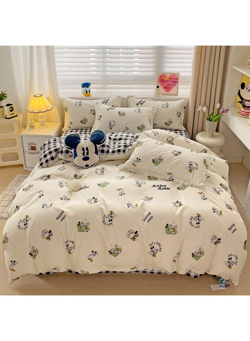 Full Size Sheet Set Super Soft Kids 4 Piece Floral Bedding Set  Microfiber Sheets Includes Reversible Pillow Covers