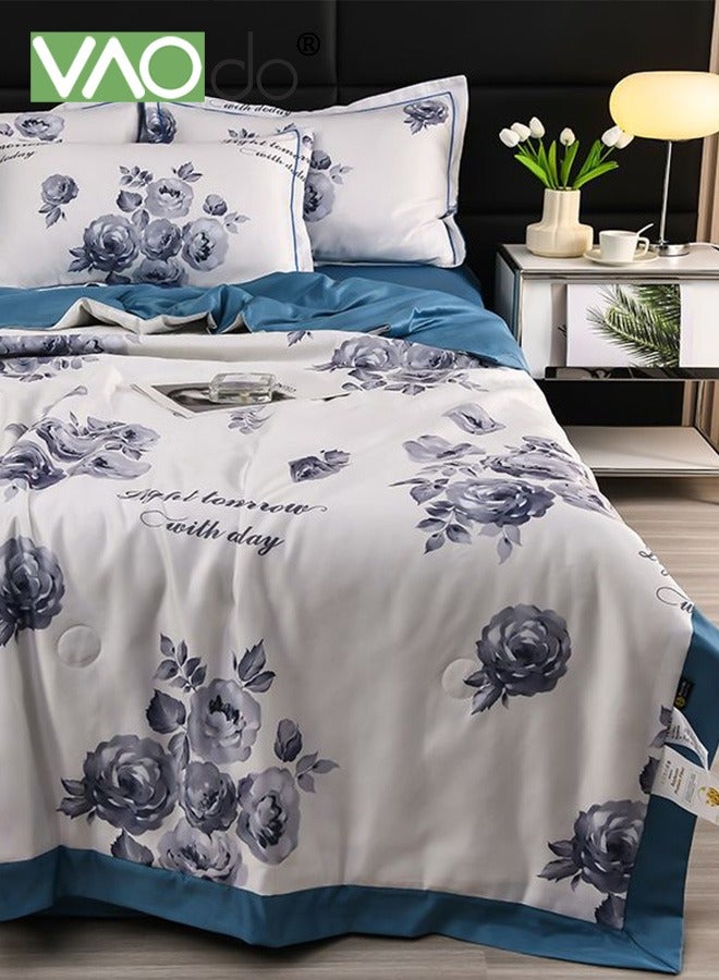 4PCS Queen Size Quilt Set  Atmospheric Luxury Print Summer Quilt Sets  Soft Bed Summer Quilt  Lightweight Microfiber Bedspread Modern Style Summer Quilt Sheets and Pillowcases for All Season Quilt