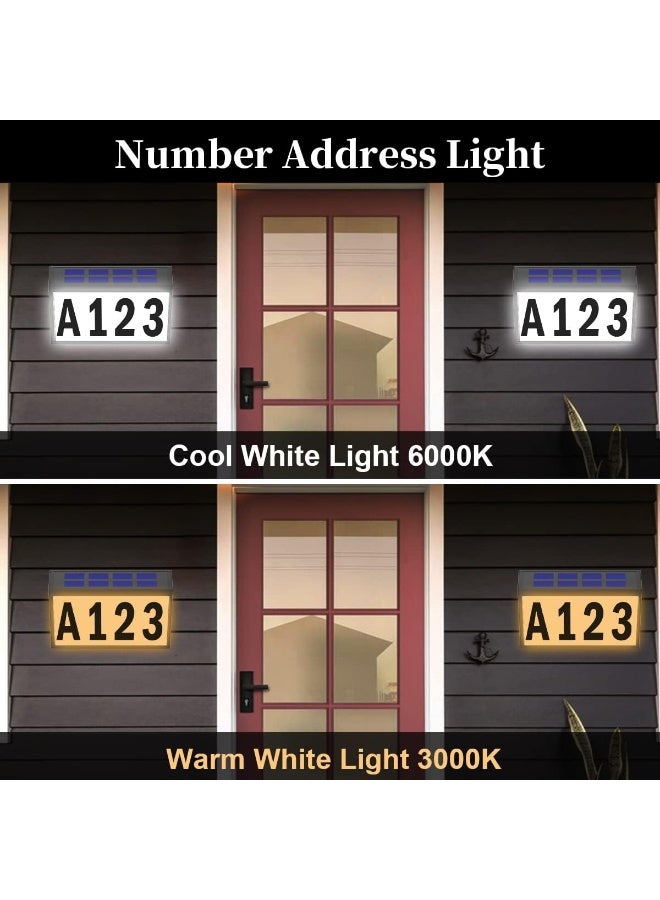 T-Sunus  Solar House Numbers Light, Lighted House Numbers Sign Plaque Address Numbers For Houses Waterproof Led Solar Powered Address Sign For Houses Mailbox Street Yard