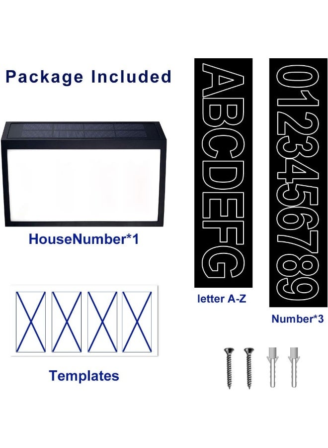 T-Sunus  Solar House Numbers Light, Lighted House Numbers Sign Plaque Address Numbers For Houses Waterproof Led Solar Powered Address Sign For Houses Mailbox Street Yard