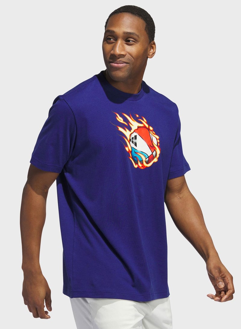 On Fire Basketball Graphic T-Shirt