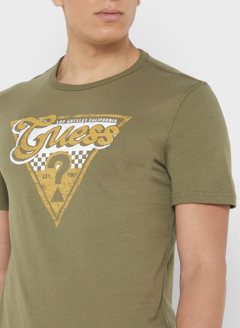 Logo Printed Crew Neck T-Shirt