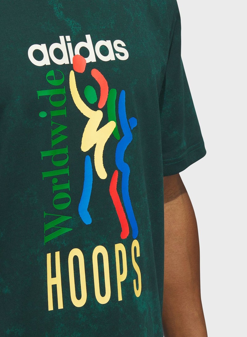 Worldwide Hoop Aop Graphic T-Shirt