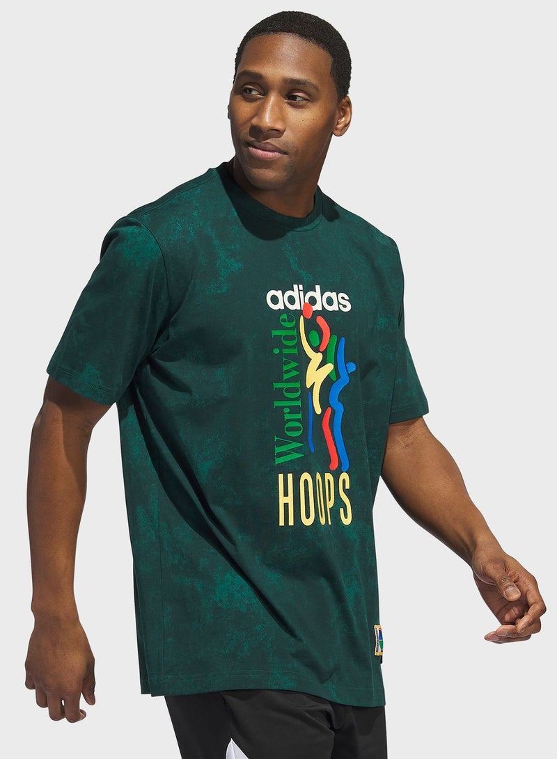 Worldwide Hoop Aop Graphic T-Shirt