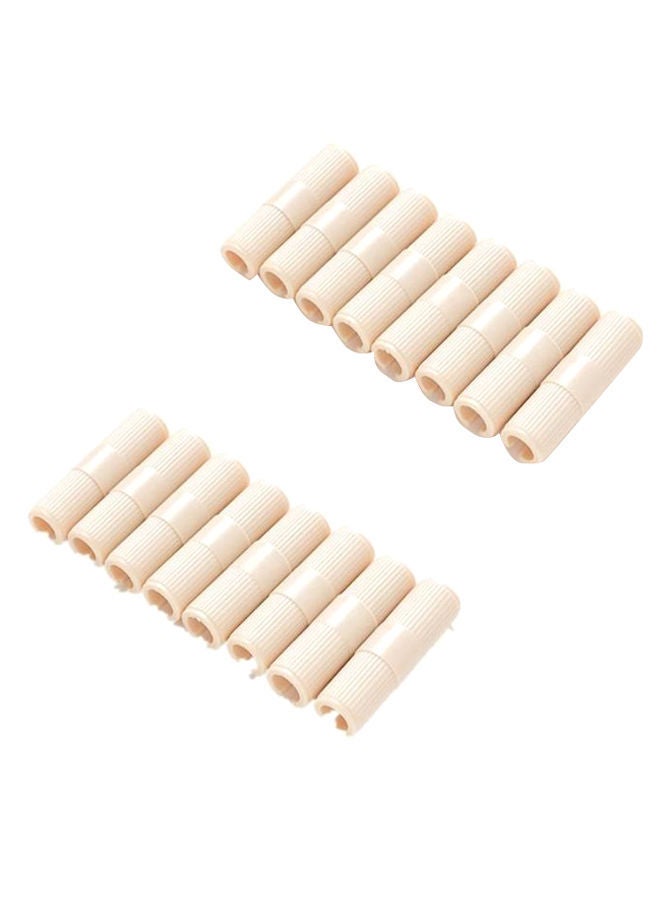 16-Piece Bed Sheet Gripper Fastener Set Beige