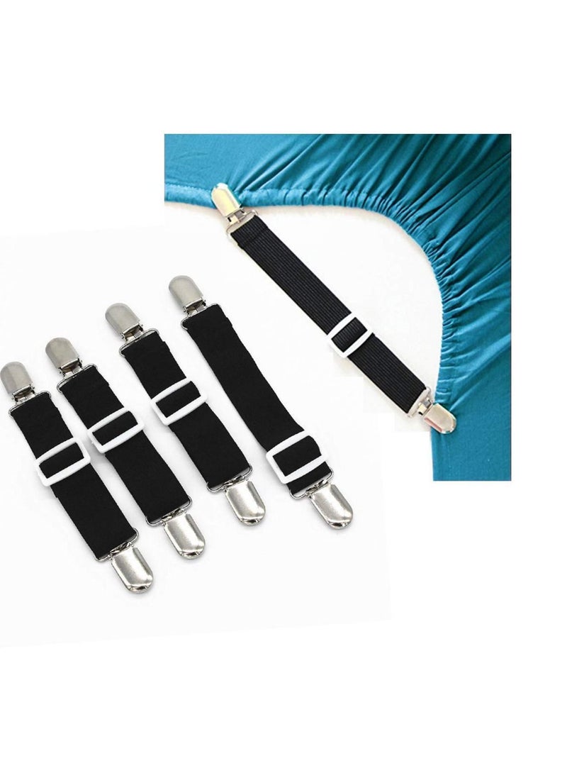 Ironing Board Cover Clips Adjustable Pad Braces Fasteners Mini Suspenders Keep Flat and Secure Tention Elastic Strap