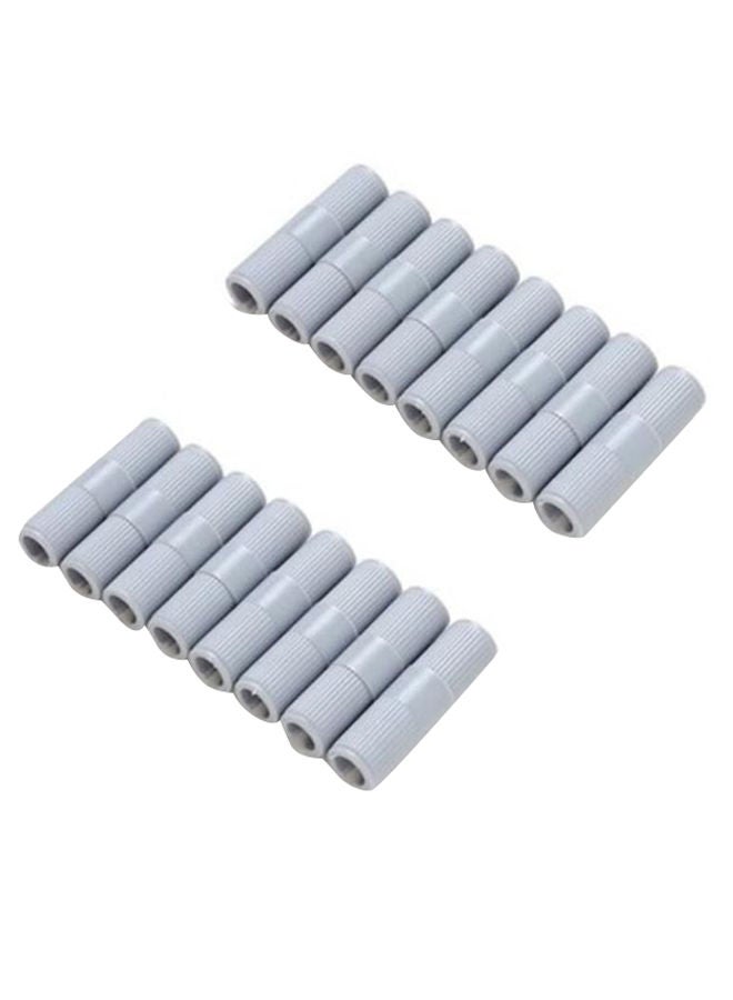 16-Piece Bed Sheet Gripper Fastener Set Grey