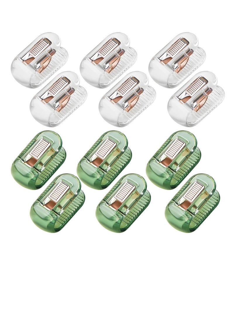 Duvet Cover Clips Set of 12 Bedsheet Holding Clips for Bedding Quilt Fixer Quilt Fixing Clip No Pins Safety Plastic Quilt Anti-Movement Clip Firm and Not Easy to Fall Off Clear Green