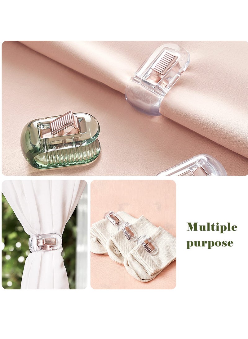 Duvet Cover Clips Set of 12 Bedsheet Holding Clips for Bedding Quilt Fixer Quilt Fixing Clip No Pins Safety Plastic Quilt Anti-Movement Clip Firm and Not Easy to Fall Off Clear Green