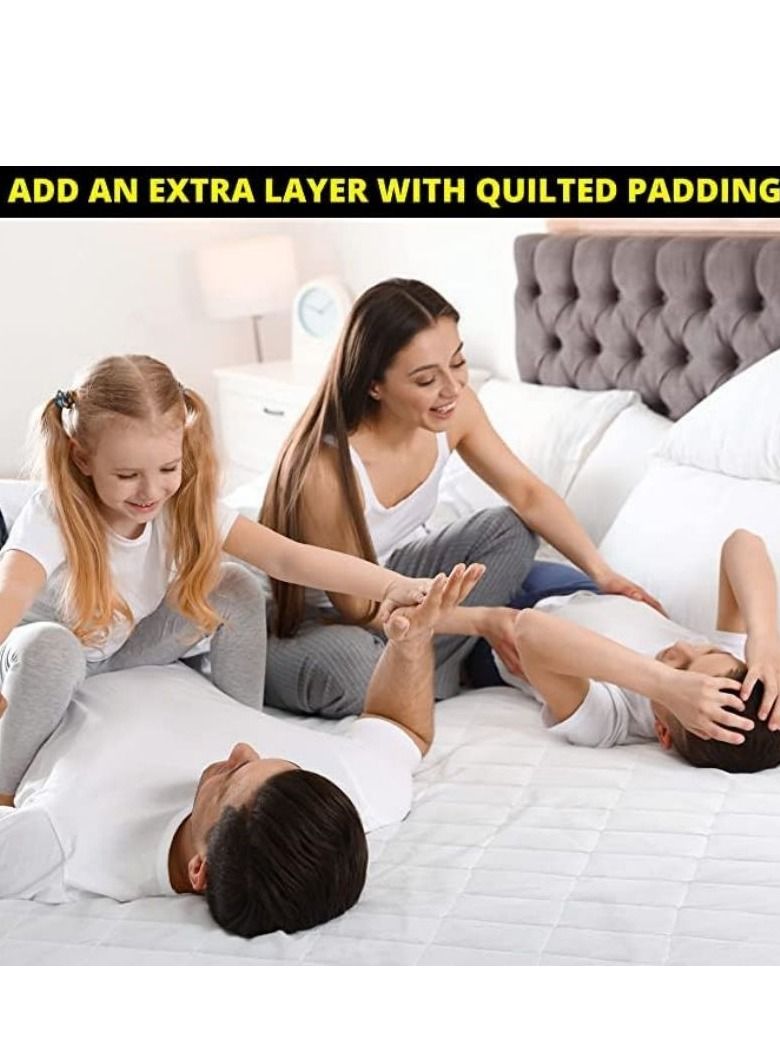 COOLBABY  Quilted Water Proof Fitted Mattress Protector Deep Pocket Hypoallergenic Waterproof Breathable Cooling Mattress Topper King Size