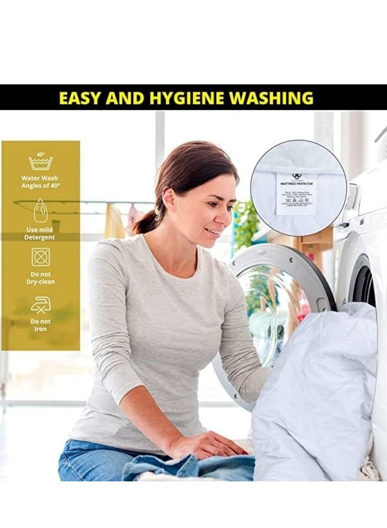 COOLBABY  Quilted Water Proof Fitted Mattress Protector Deep Pocket Hypoallergenic Waterproof Breathable Cooling Mattress Topper King Size