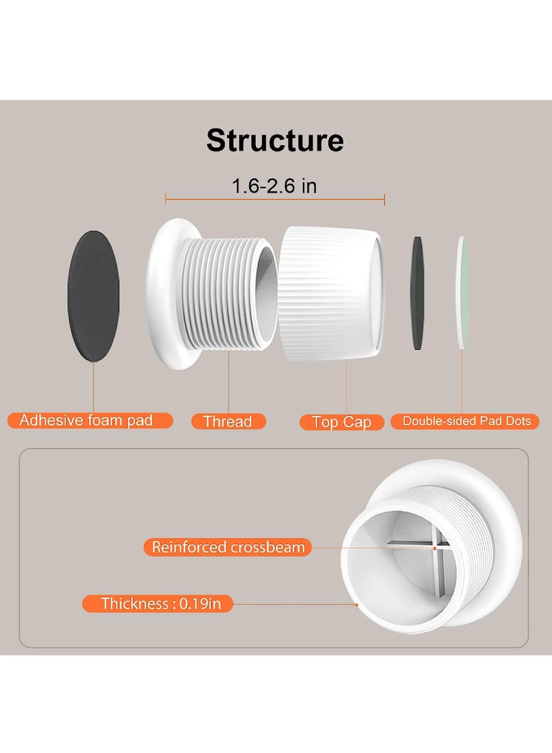 Adjustable Furniture Bed Risers 1.6-2.6 inch Bed Risers White Durable Plastic and Anti Slip Couch Risers 2 inch for Sofa Bed Table and Chair Lifts(4 pcs)