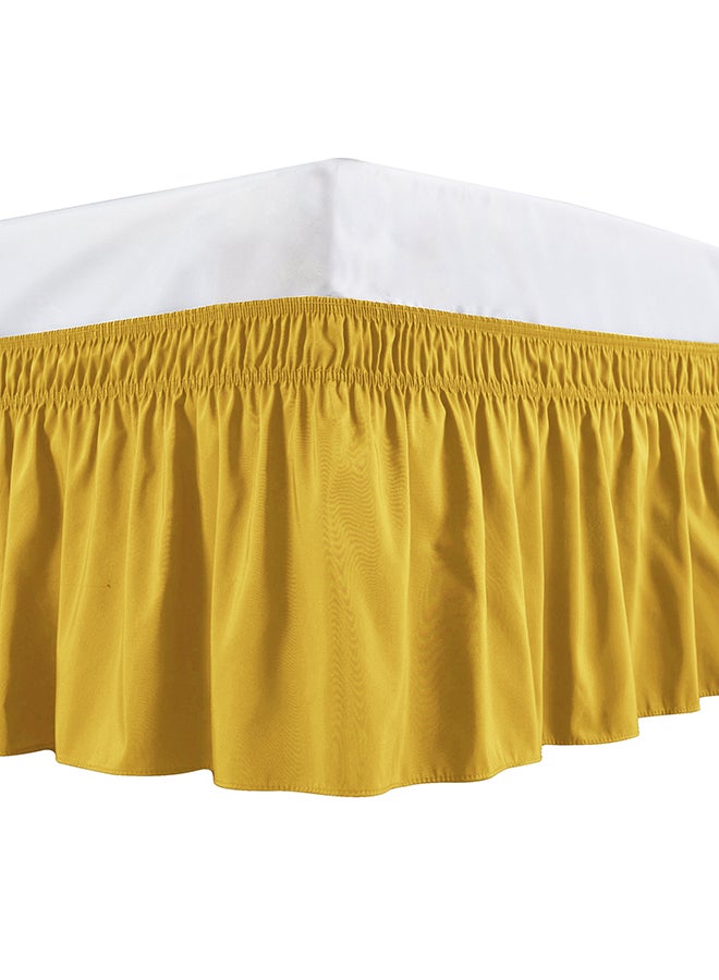 Solid Wrap Around Bed Skirt Satin Gold