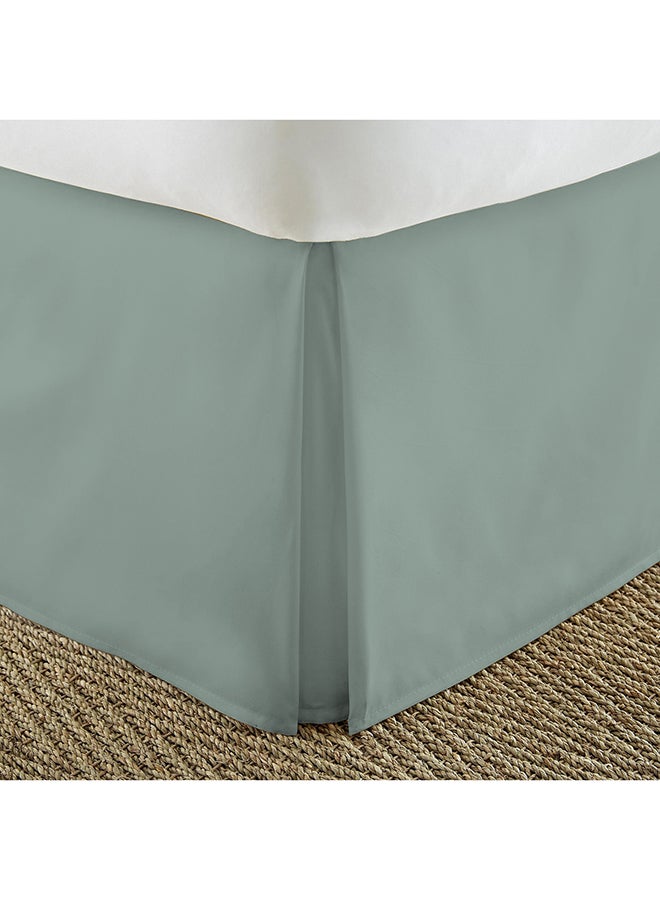 Solid Pleated Bed Skirt satin Silver Super King