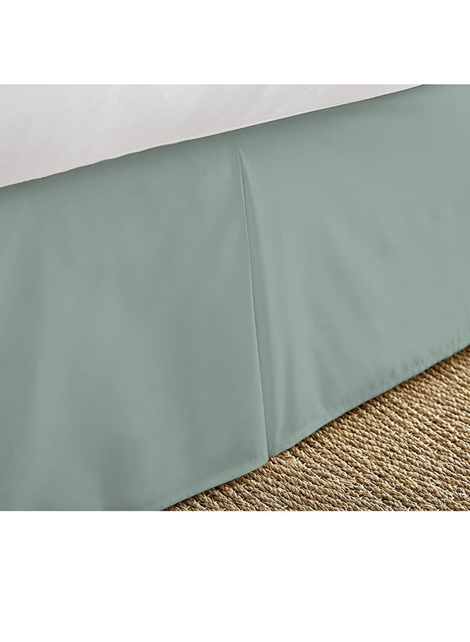 Solid Pleated Bed Skirt satin Silver Super King