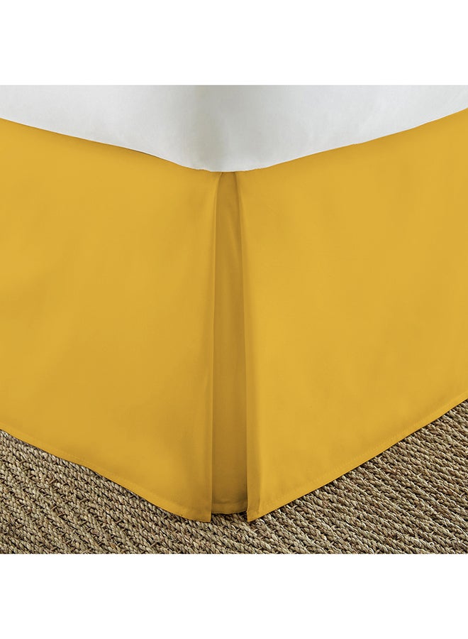 Solid Pleated Bed Skirt satin Gold Single