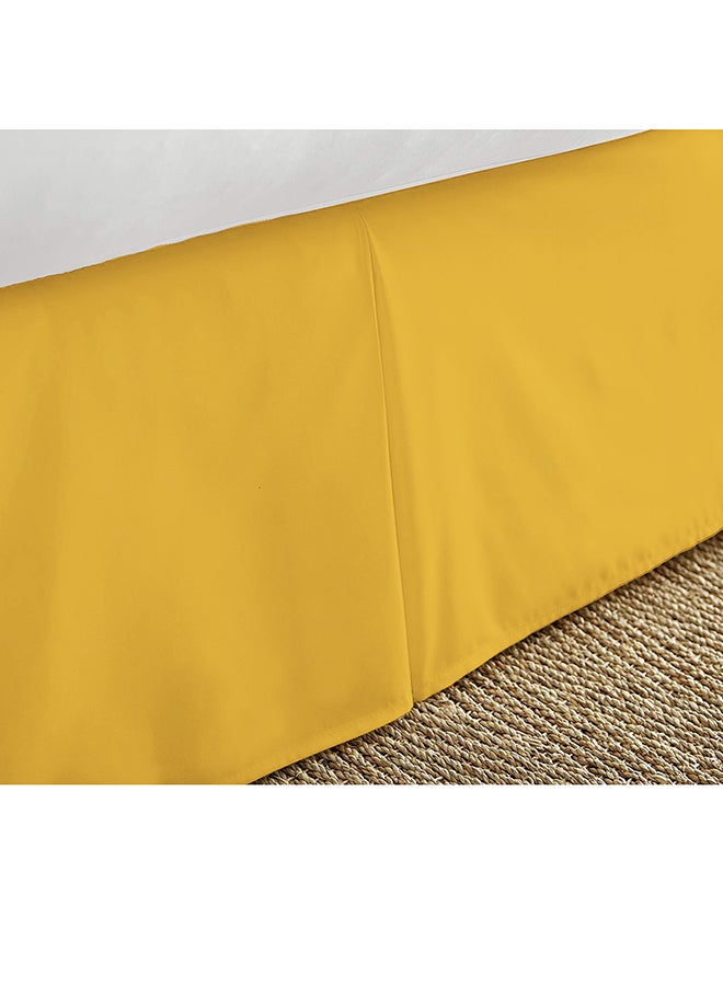 Solid Pleated Bed Skirt satin Gold Single