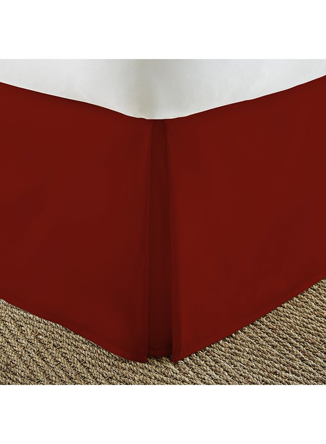 Solid Pleated Bed Skirt Satin Burgundy