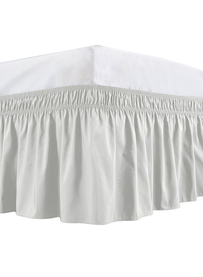 Solid Wrap Around Bed Skirt Satin White