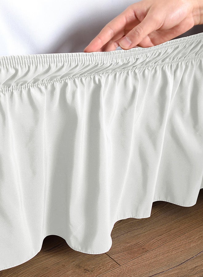 Solid Wrap Around Bed Skirt Satin White