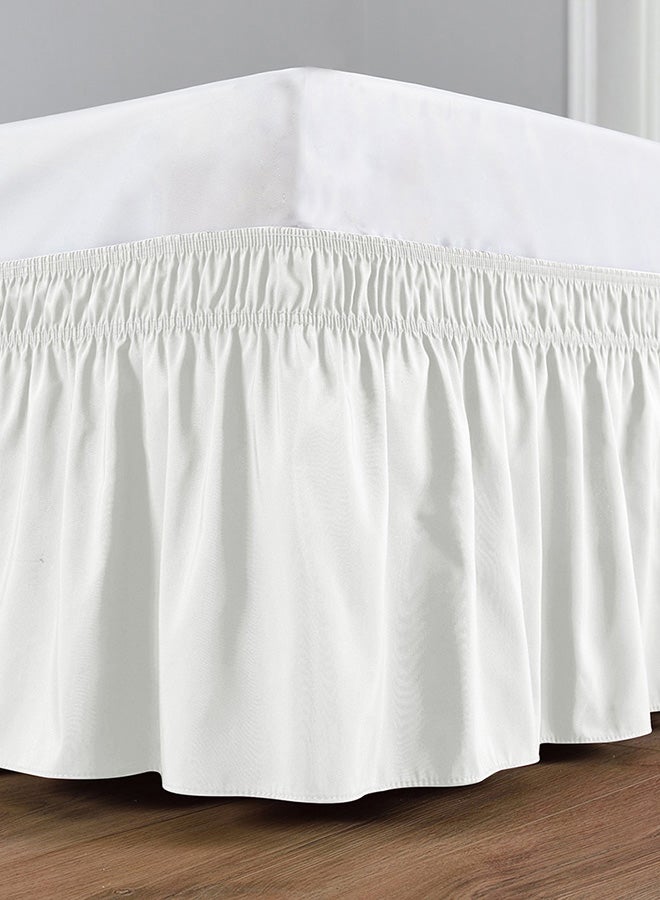 Solid Wrap Around Bed Skirt Satin White