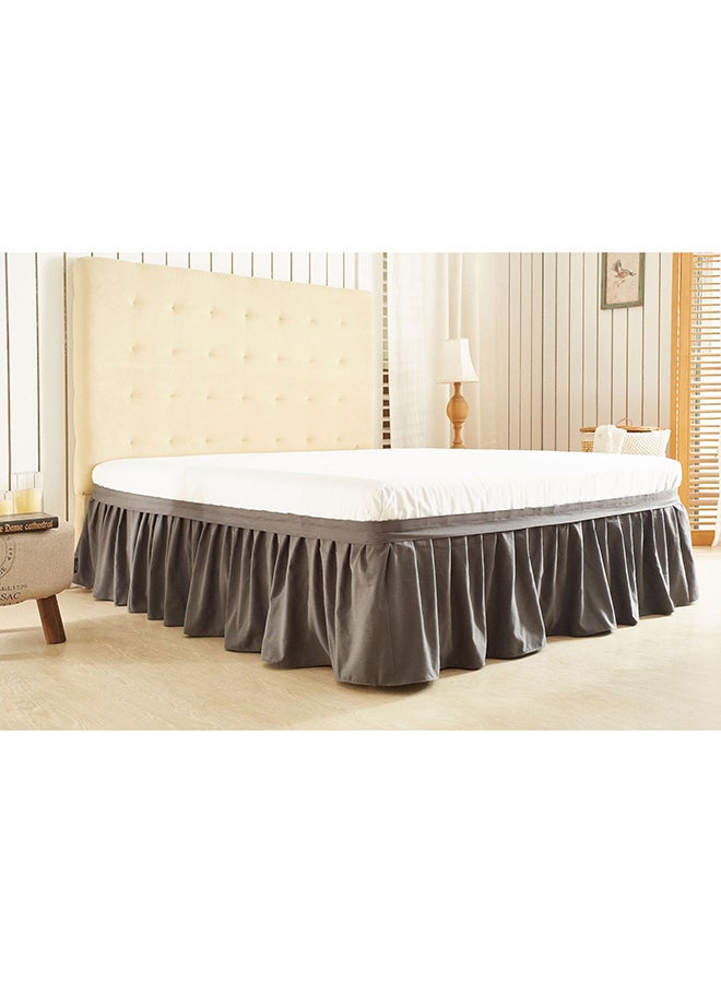 Ruffled Bed Skirts Polyester Grey