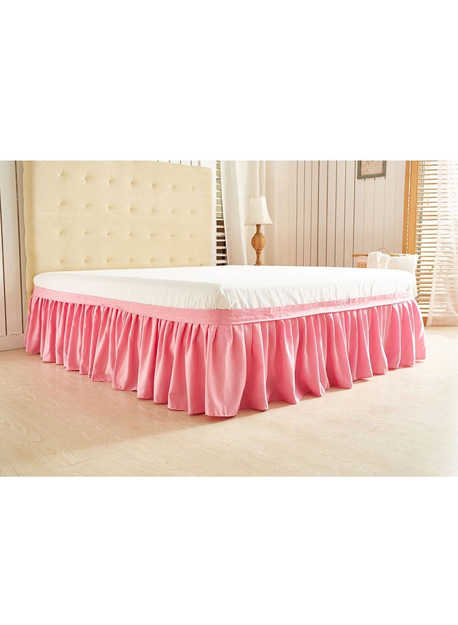 Ruffled Bed Skirts Polyester Pink