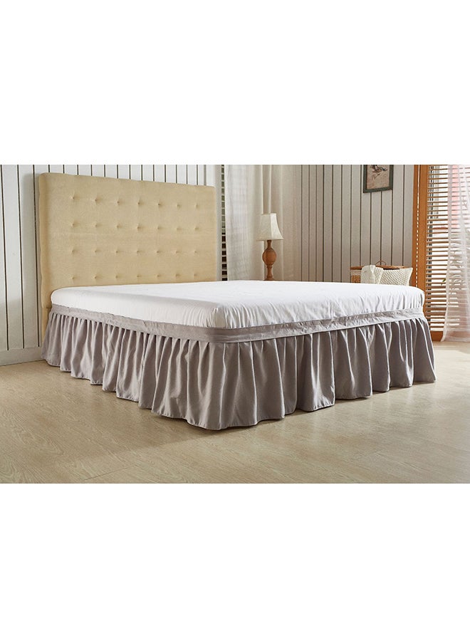 Ruffled Bed Skirts Polyester Grey Twin