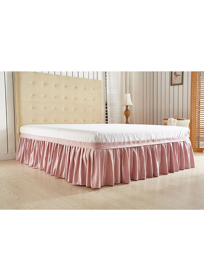 Ruffled Bed Skirts Polyester Pink