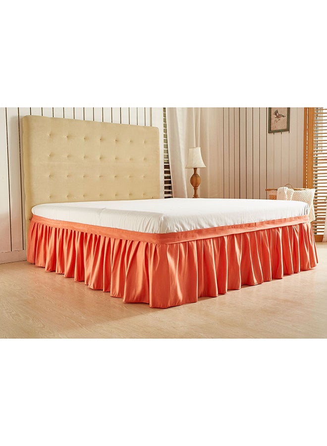 Ruffled Bed Skirts Polyester Orange