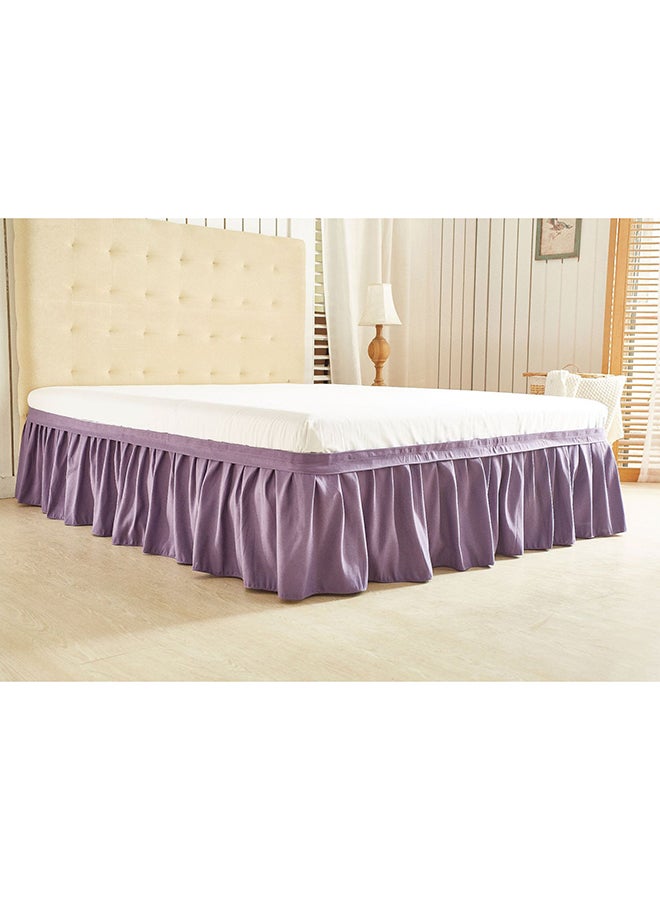 Ruffled Bed Skirts Polyester Purple