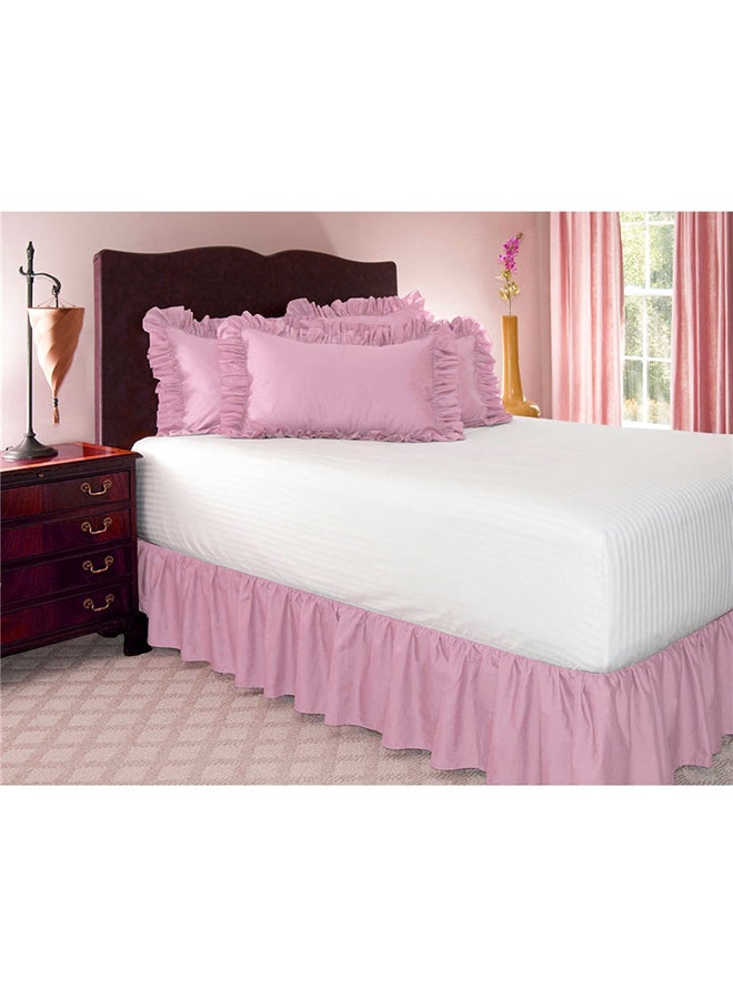 Easy Fit Bed Skirt polyester Pink A:150x200+38cmcm