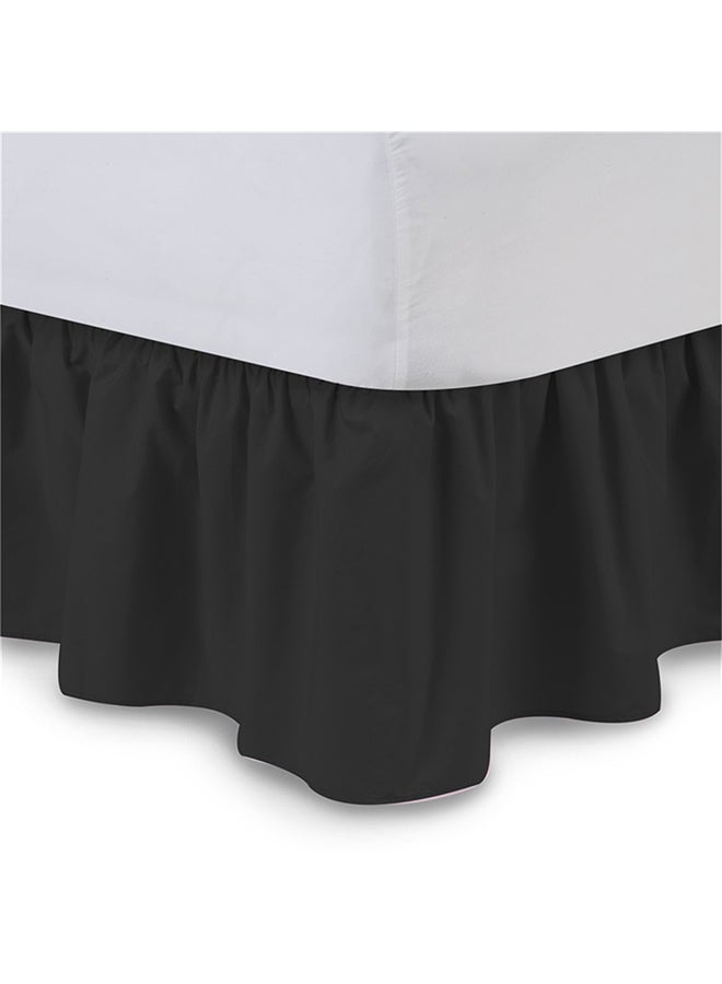 Wrap Around Queen Dust Ruffle Bed Skirt Polyester Black