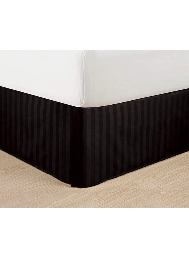 Stripe Plated Bed Skirt Black