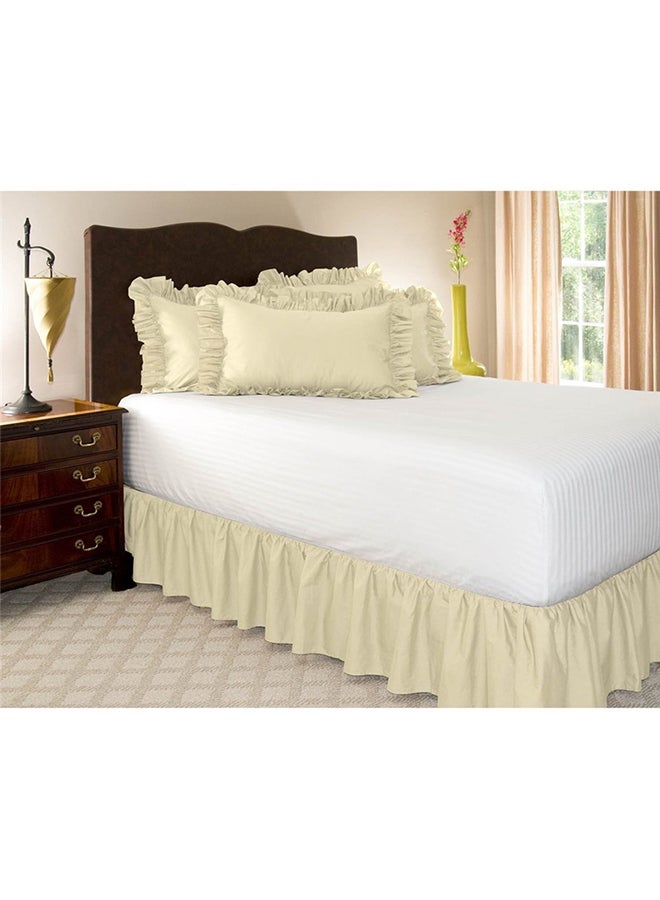 Easy Fit Ruffle Bed Skirt polyester Beige A:150x200+38cmcm