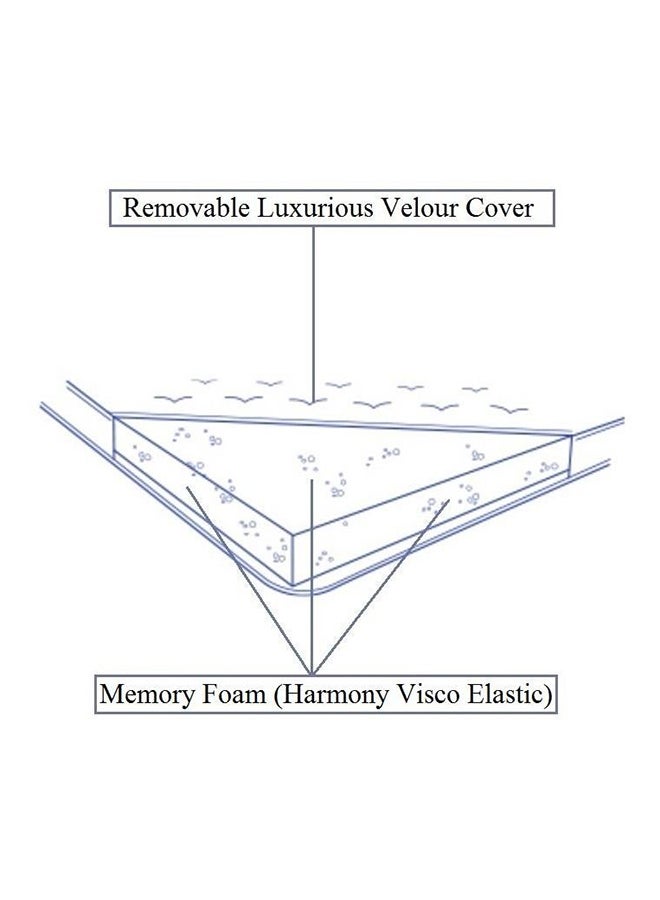 Harmony Visco Elastic Memory Foam Mattress Topper With Removable Luxurious Velour Cover Beige 160x190cm