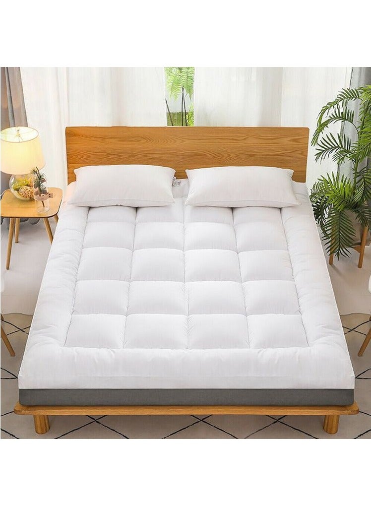 Bedding Fitted Full Mattress Pad Super Soft 100% Microfiber Cooling Breathable Fluffy Soft Mattress Pad Mattress Topper Mattress Protector