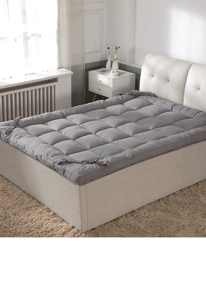 COMFY SOFT FIBER FILLED MATTRESS TOPPER GREY 200 X 200 CM