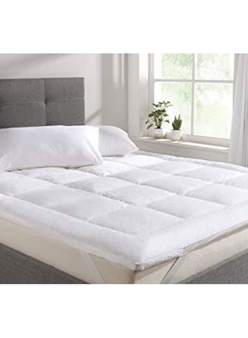 COMFY COTTON FIBER FILLED SOFT MATTRESS TOPPER 180 X 200 CM WHITE