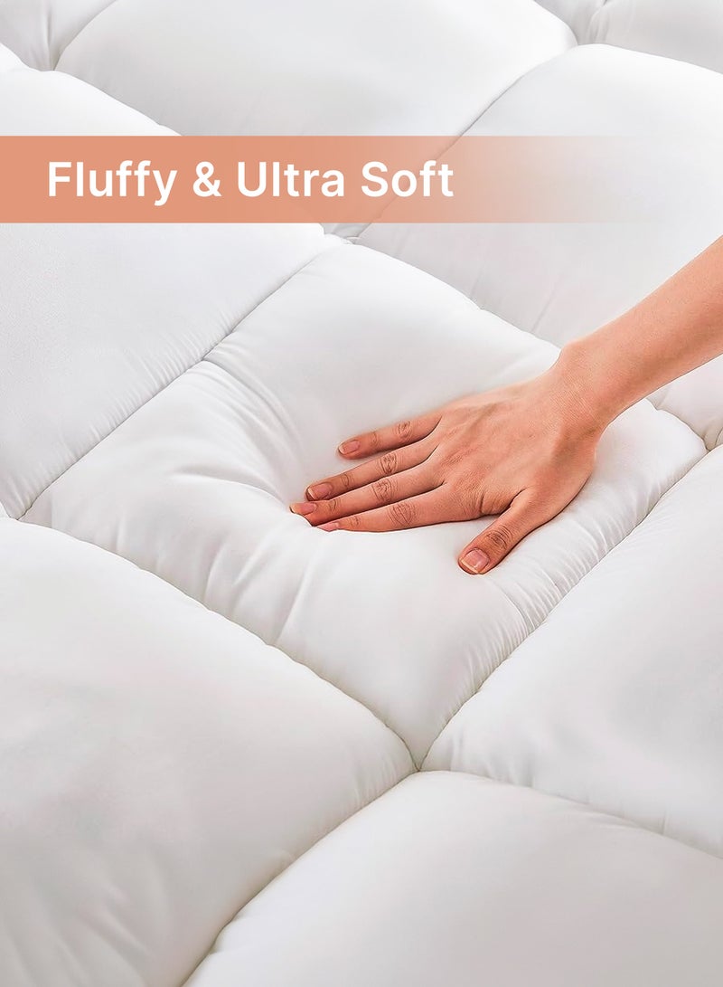 Mattress topper polyester fiber White 200x200cm