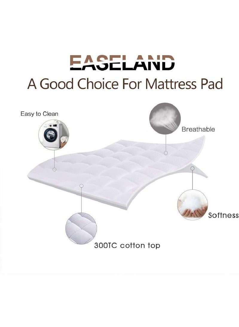 Double Bed Mattress Protector (152.40 x 203.20 CM, White)