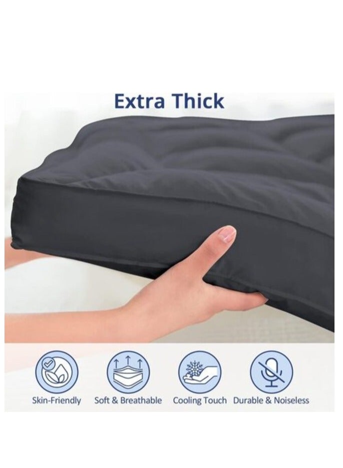 Deep Sleep Mattress Topper Soft Comfort White 500 GSM (Gray, Single Size - W 90 X L 200 Cm)