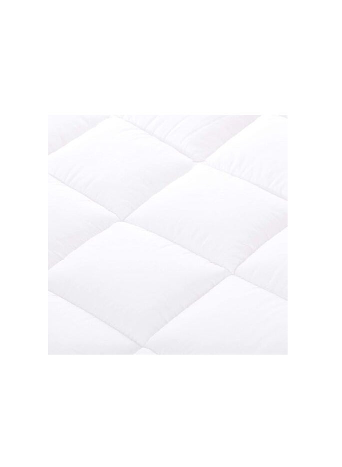 Deep Sleep Down-Alternative Mattress Topper Pad - Fiber White Soft Fluffy (Double Size -W120 X L200 Cm)