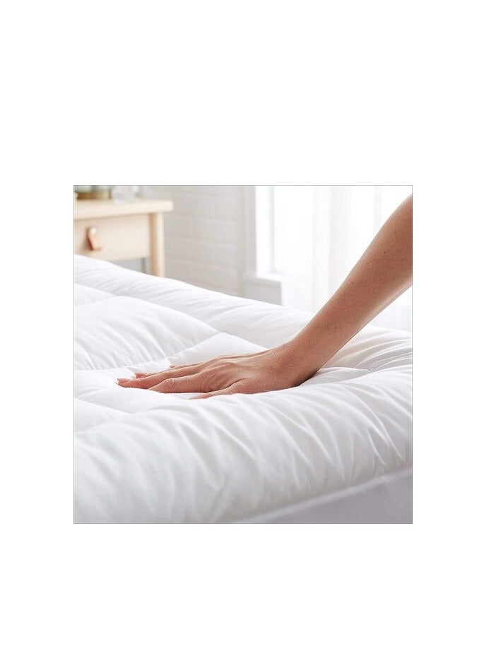 Deep Sleep Down-Alternative Mattress Topper Pad - Fiber White Soft Fluffy (Double Size -W120 X L200 Cm)