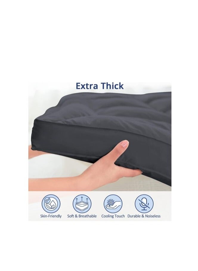 Deep Sleep Mattress Topper Soft Comfort White 500 GSM (Gray, Queen Size - W150 X L200 Cm)