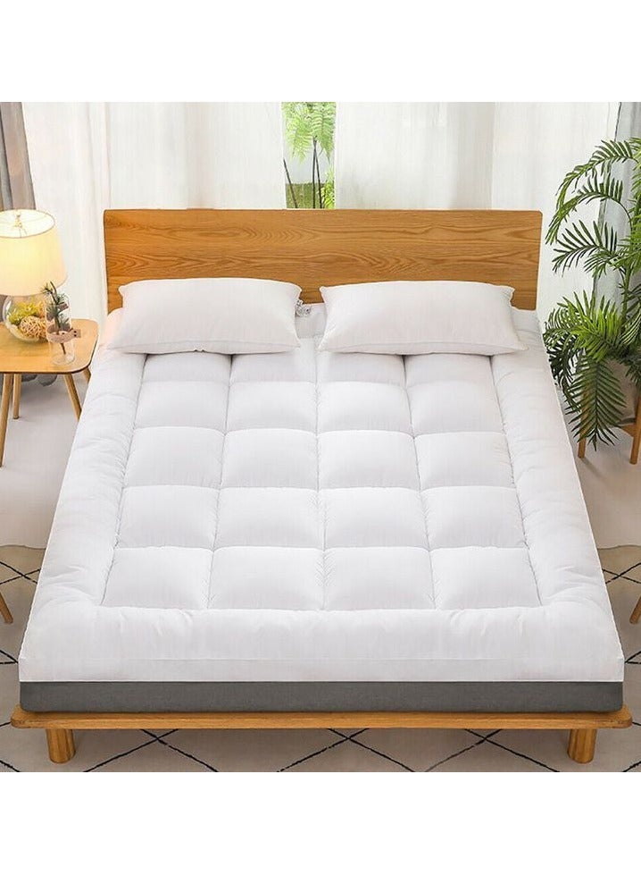 Full Mattress Pad / Cotton Quilted Fitted Cooling Mattress Topper with Soft Snow Down Alternative Fill, Breathable Mattress Protector