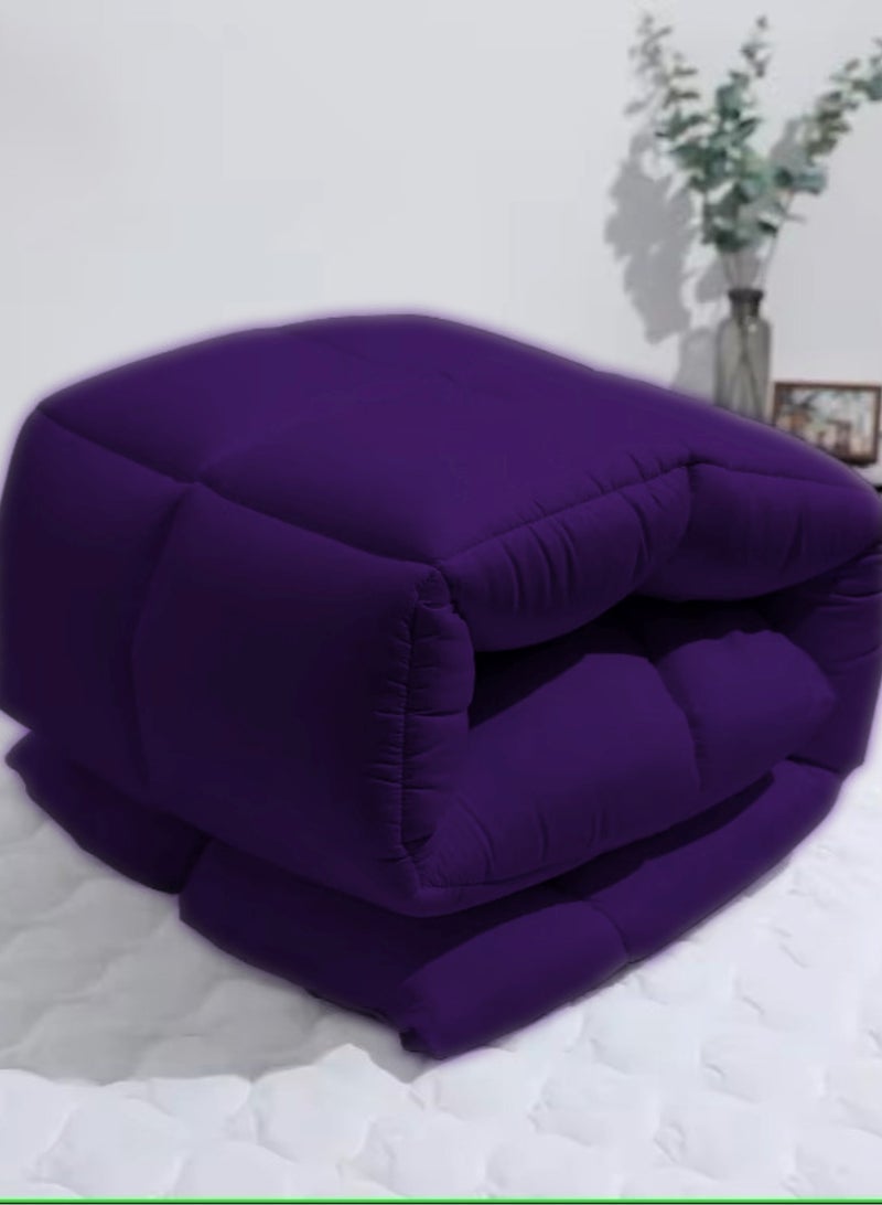 Mattress Topper 6CM Thickness  Quilted Microfiber 600gsm, King/Queen/Double/Single Sizes, Color Purple