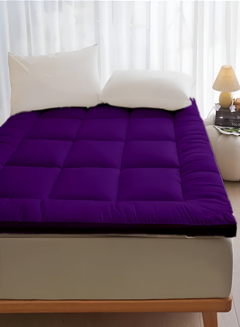 Mattress Topper 6CM Thickness  Quilted Microfiber 600gsm, King/Queen/Double/Single Sizes, Color Purple