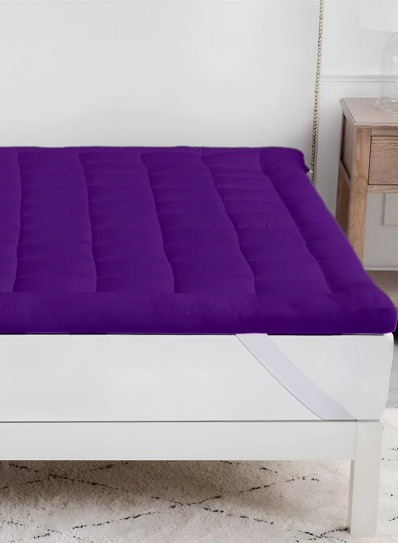 Mattress Topper 6CM Thickness  Quilted Microfiber 600gsm, King/Queen/Double/Single Sizes, Color Purple