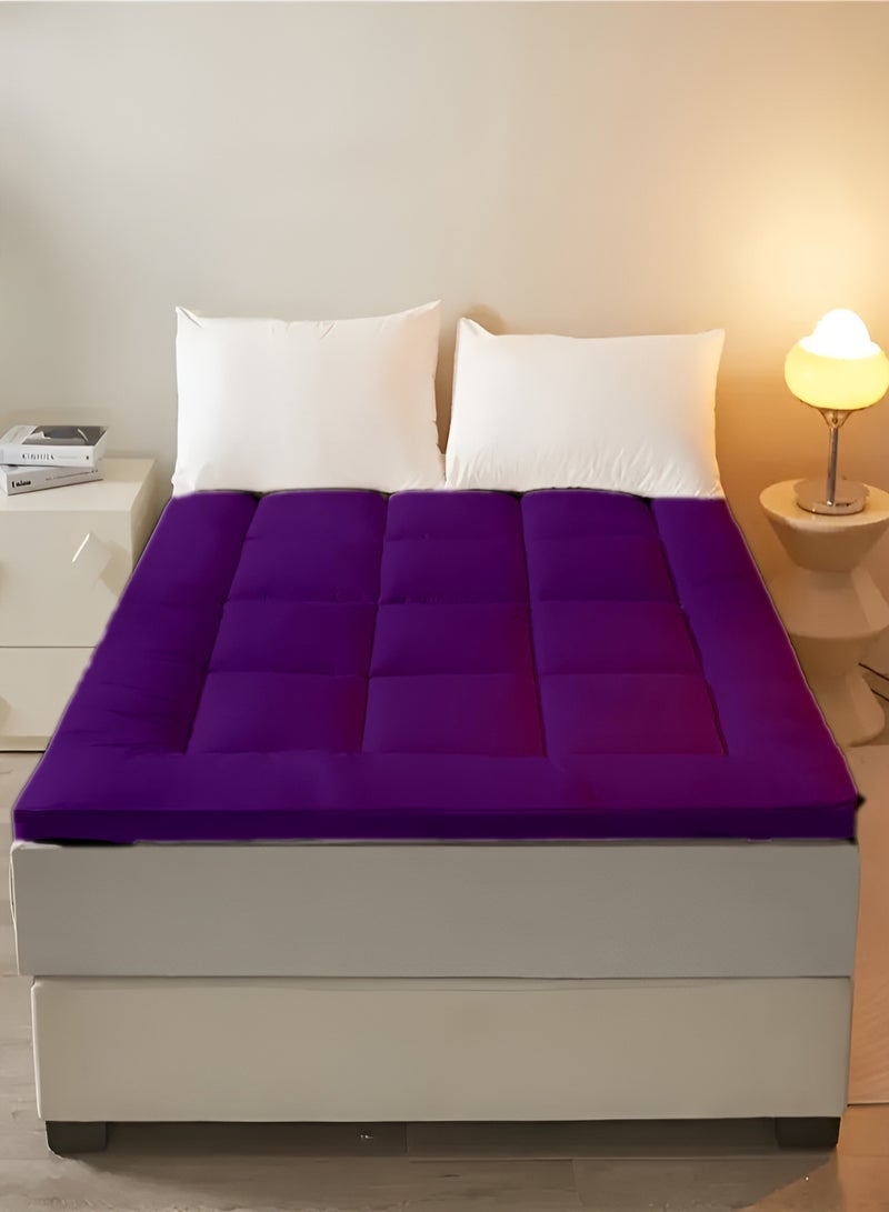 Mattress Topper 6CM Thickness  Quilted Microfiber 600gsm, King/Queen/Double/Single Sizes, Color Purple